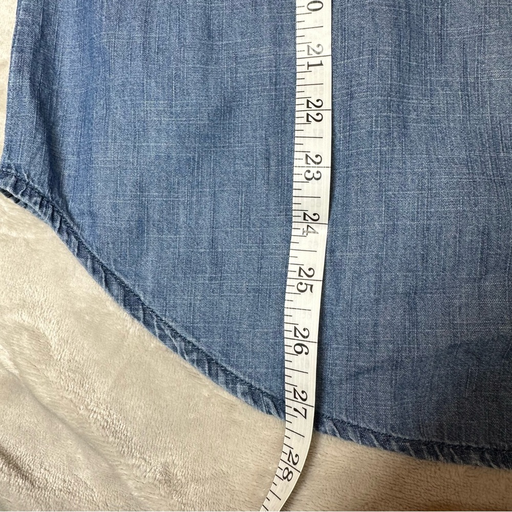 Classic Lightweight Blue Chambray Western Shirt - Soft Relaxed Fit - Size S/M - Picture 6 of 6